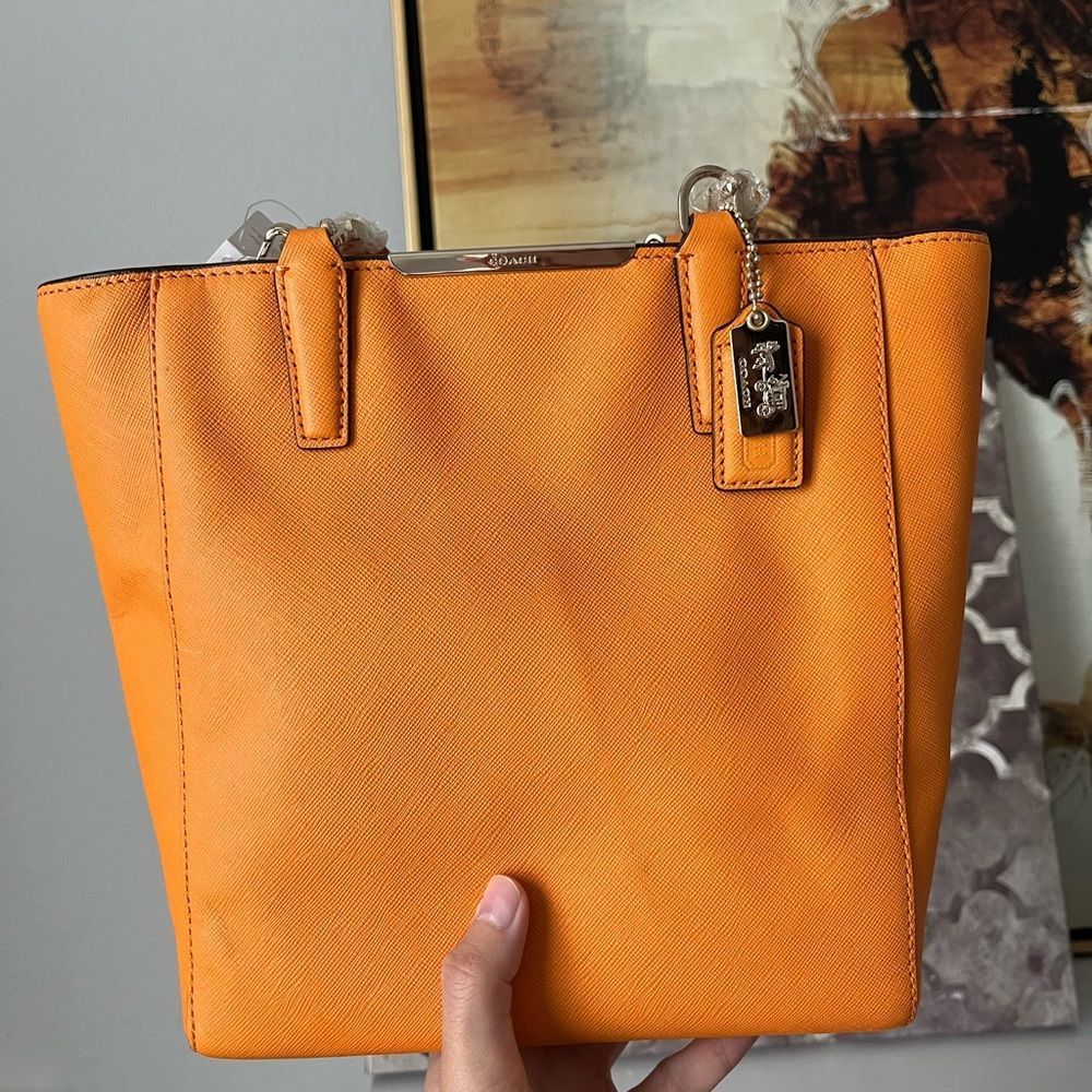 NWT COACH MADISON SAFFIANO LEATHER MINI NORTH/SOUTH TOTE (COACH F29001)